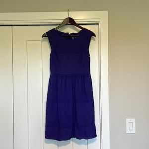 Jcrew Ultramarine Blue Eyelet Dress